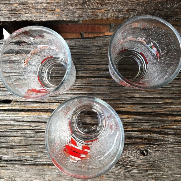 Set of 3 Vintage Firna Seasons Greetings Santa glasses Reindeer Vtg glassware❤️ - Picture 4 of 11